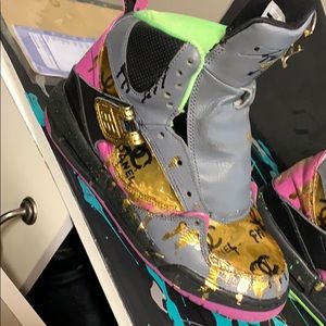 Custom Jordans Chanel drop logo